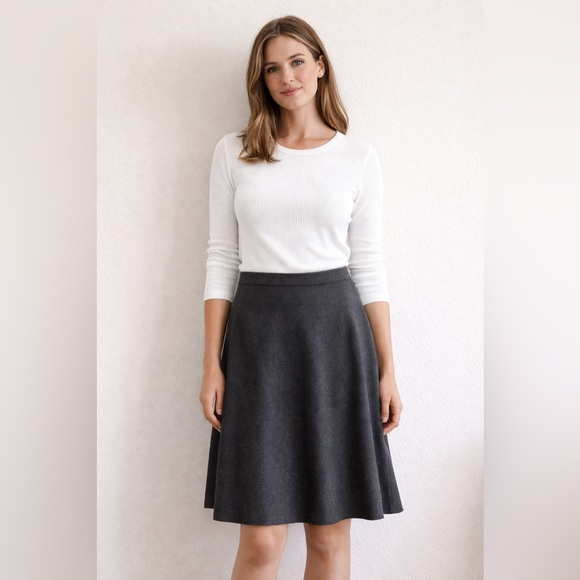 Theory Charcoal A-Line Skirt, Size 2 - Picture 2 of 7